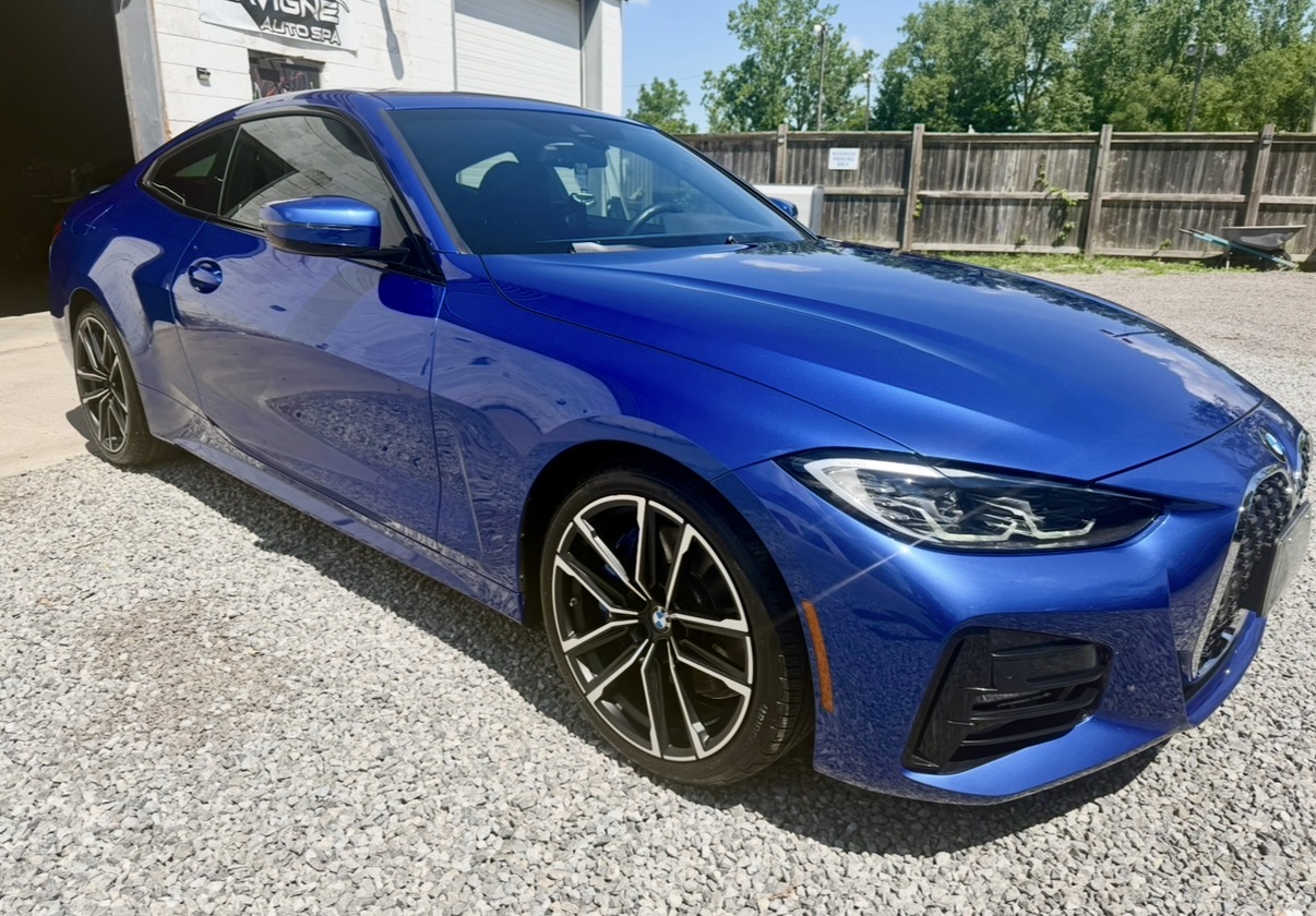 Blue BMW detailed at Lavigne Autospa Niagara Falls